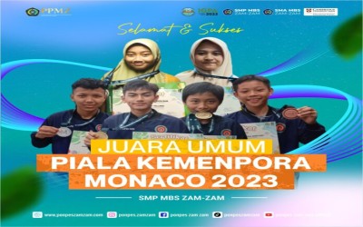 DI AJANG LOMBA TINGKAT NASIONAL, SMP MBS ZAM-ZAM BOYONG PIALA KEMENTERIAN PEMUDA DAN OLAHRAGA RI